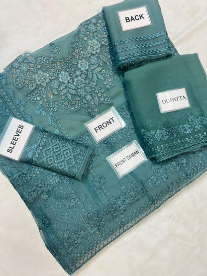 3-PC Chiffon suit wth malai trouser FC-63