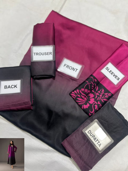 3-PC Digital Print Silk Suit With Silk Digital Print Dupatta FC-28