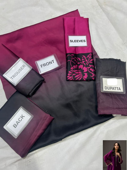 3-PC Digital Print Silk Suit With Silk Digital Print Dupatta FC-28