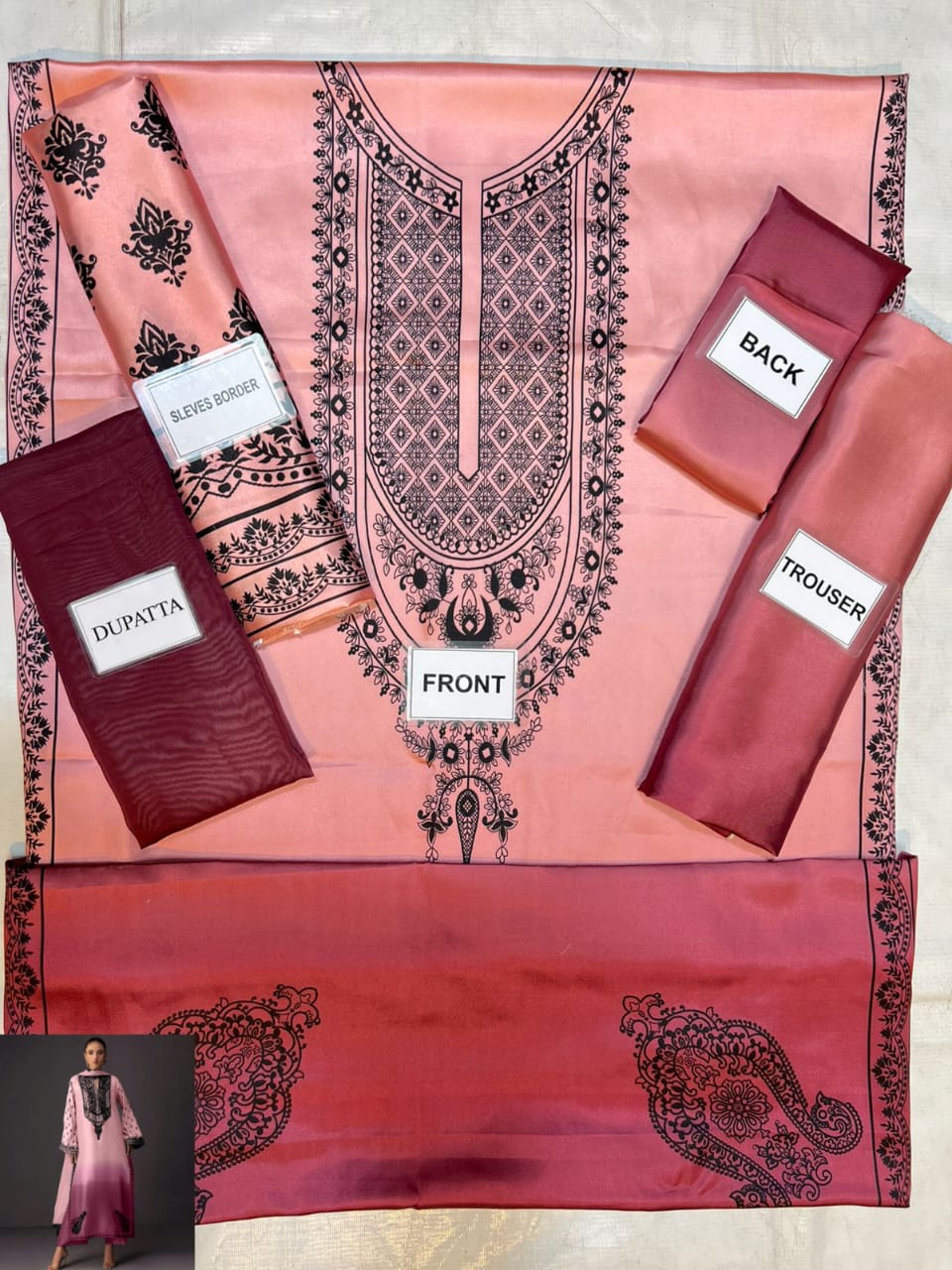 3-PC Digital Print Silk Suit With Silk Digital Print Dupatta FC-26