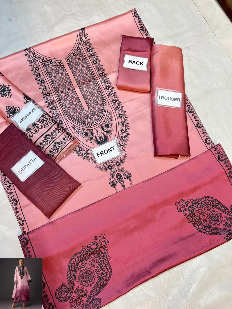 3-PC Digital Print Silk Suit With Silk Digital Print Dupatta FC-26