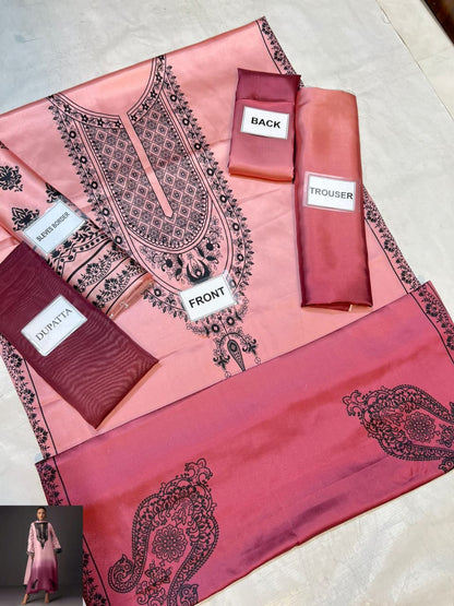 3-PC Digital Print Silk Suit With Silk Digital Print Dupatta FC-26