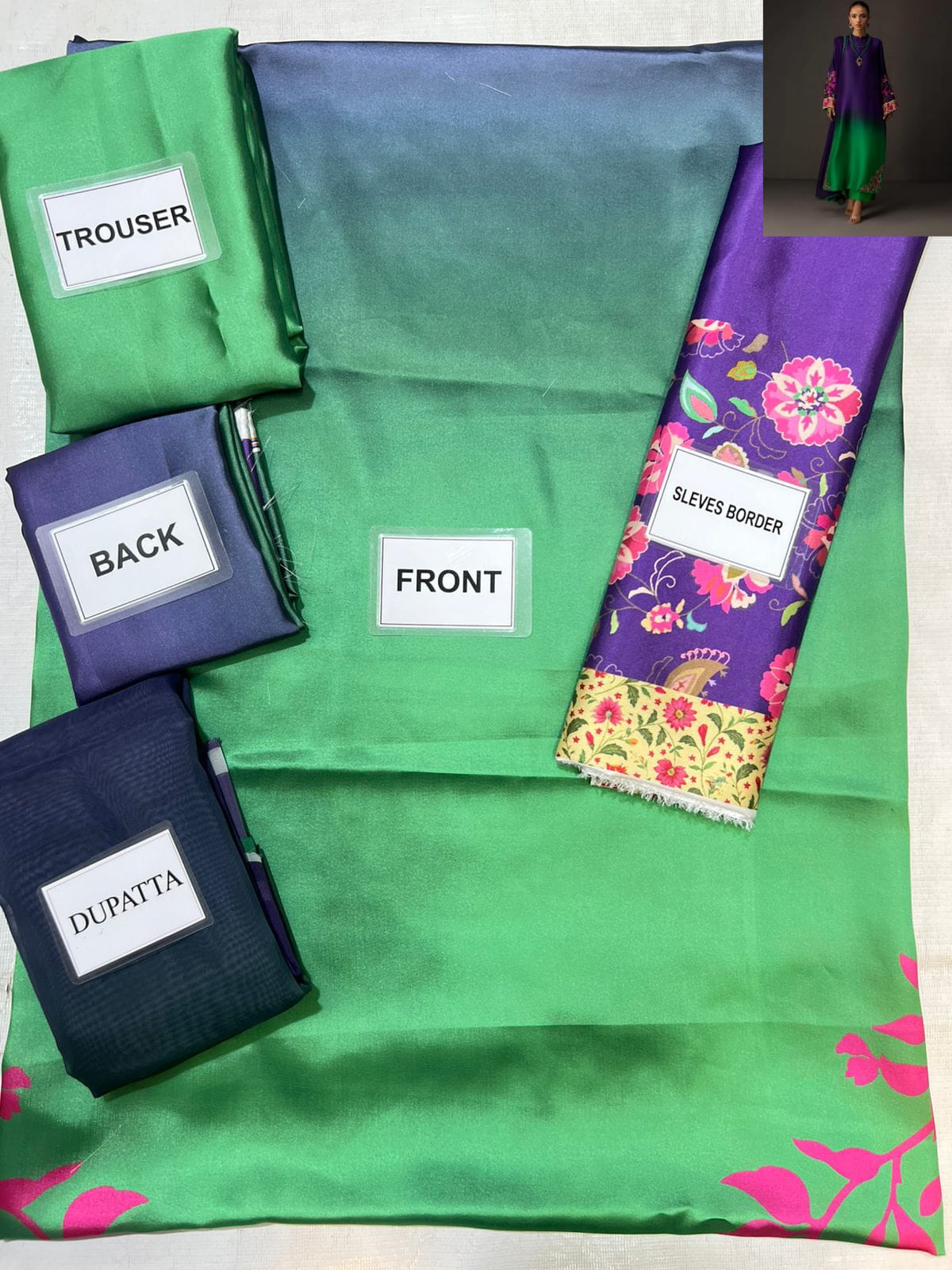 3-PC Digital Print Silk Suit With Silk Digital Print Dupatta FC-27