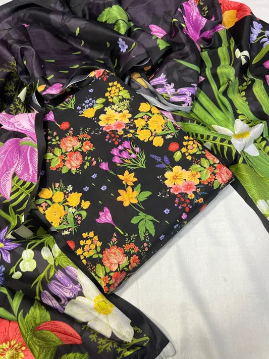 DIGITAL PRINTED SWISS 3 PCS UNSTITCHED SUITS FOR WOMEN